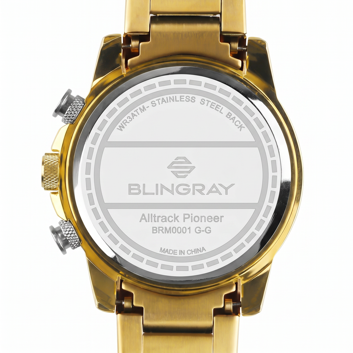 Armband und Verschluss der Alltrack Pioneer Gold Uhr