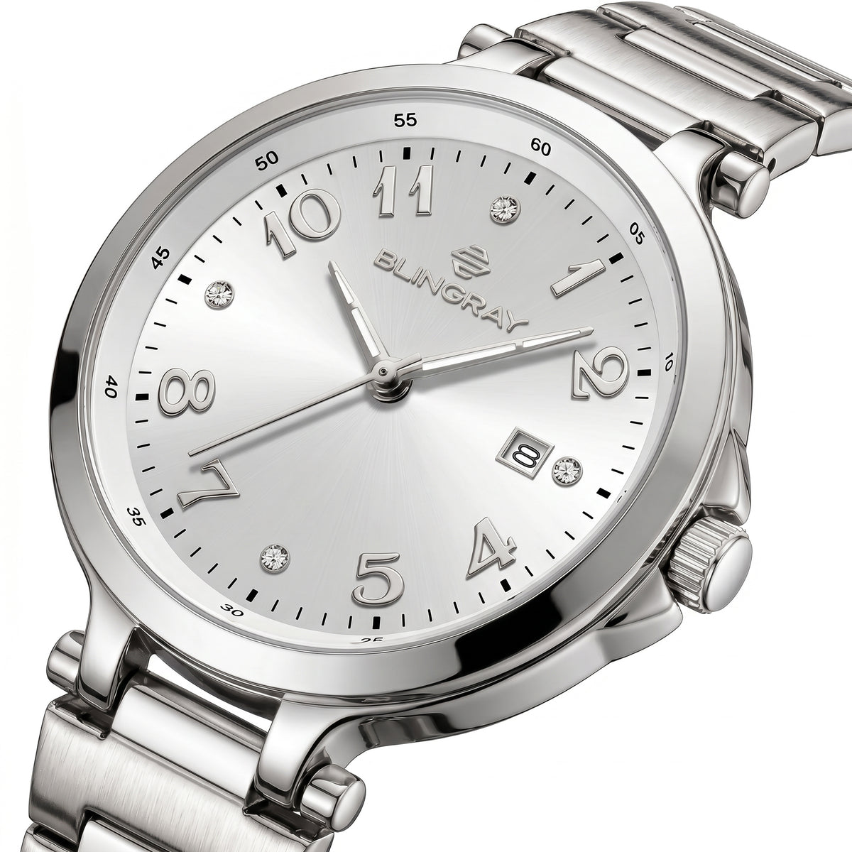 Elegante Armbanduhr Accompanista Silver-White aus Edelstahl
