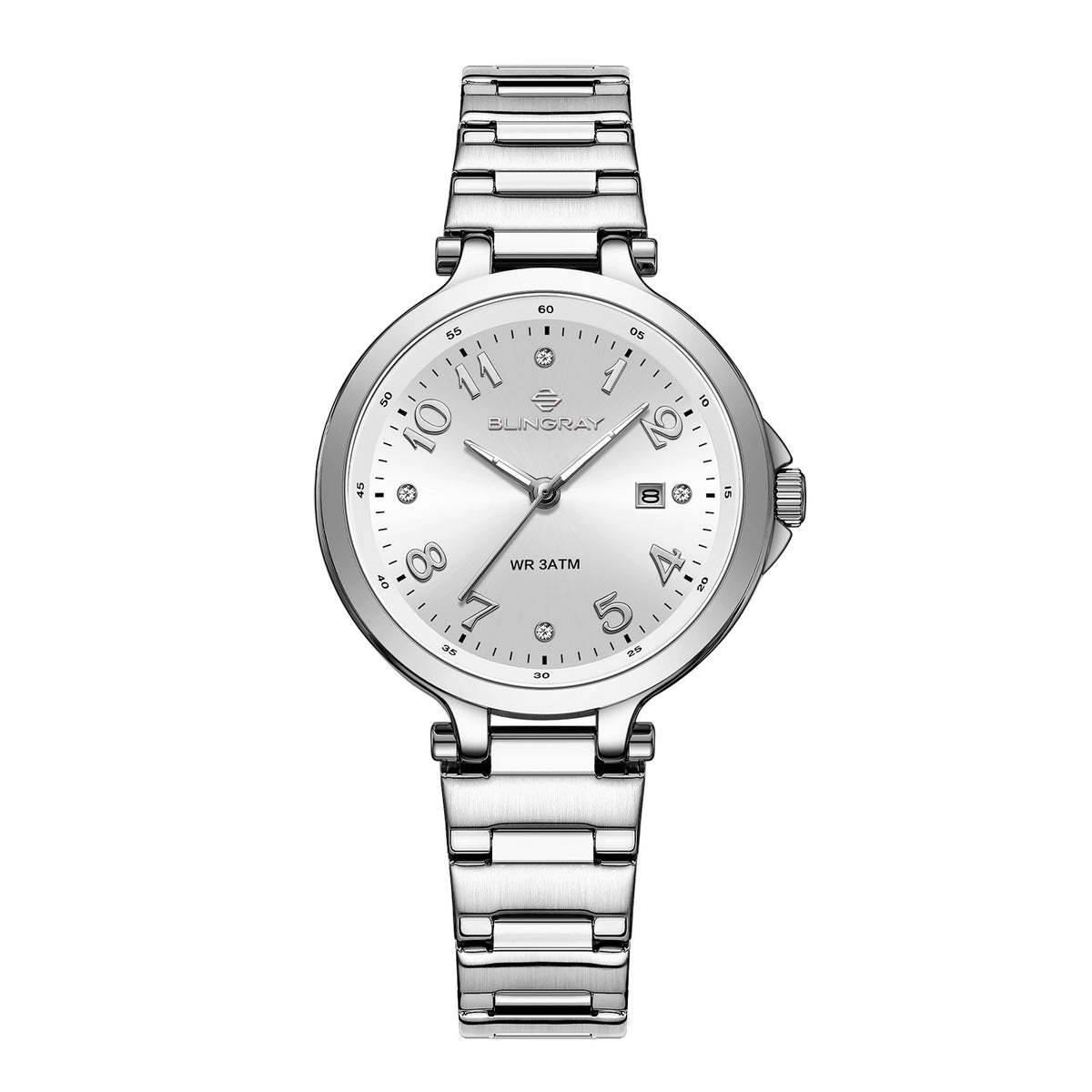 Accompanista Silver-White Uhr von Blingray in Silber und Weiß
