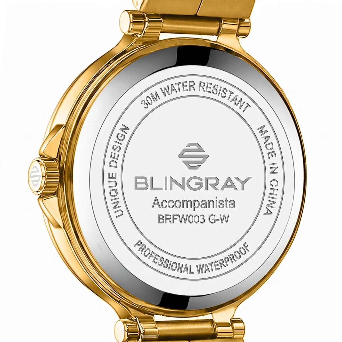 Geschenk für Frauen – Accompanista Gold-White Damenuhr von Blingr