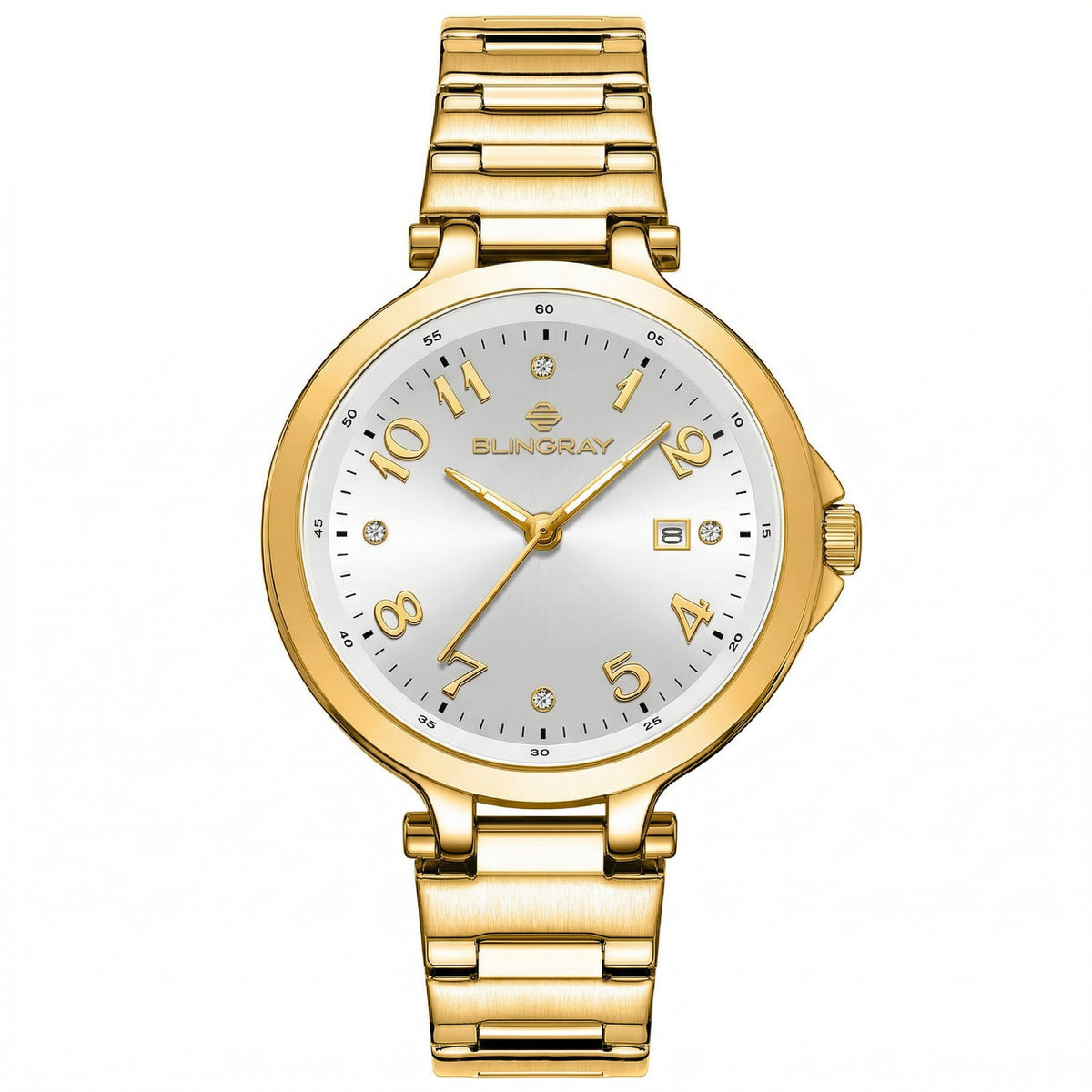 Accompanista Gold-White Damenuhr von Blingray in Gold und Weiß
