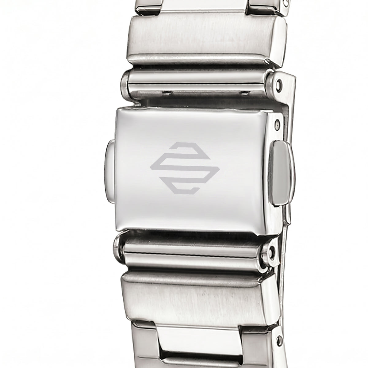 Seitenansicht der Accompanista Silver-White Uhr von Blingray
