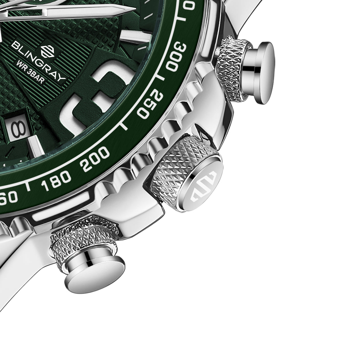 Alltrack Pioneer Silver-Green Uhr aus Edelstahl

