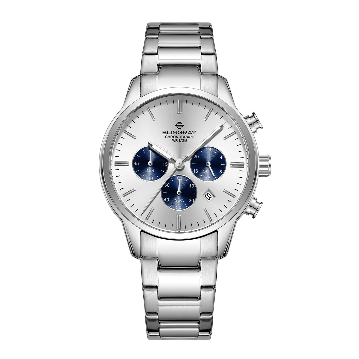 Ocean Pilot Silver Herrenuhr von Blingray in Silber
