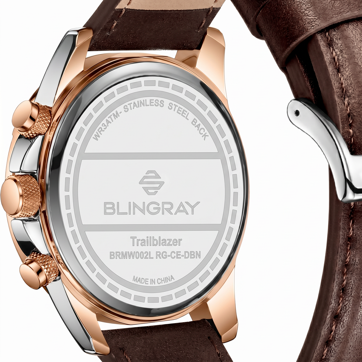 Zifferblatt der Trailblazer Roségold Herrenuhr
